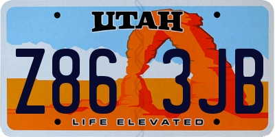 UT license plate Z863JB