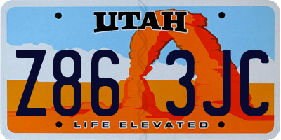 UT license plate Z863JC