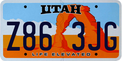 UT license plate Z863JG