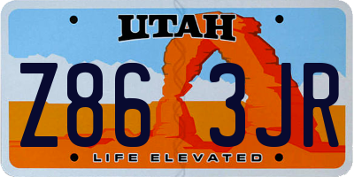 UT license plate Z863JR