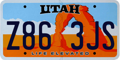 UT license plate Z863JS