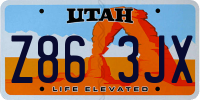 UT license plate Z863JX