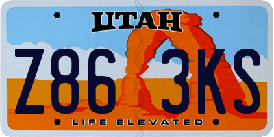 UT license plate Z863KS
