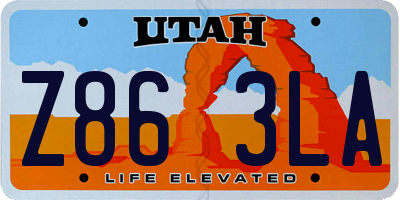 UT license plate Z863LA