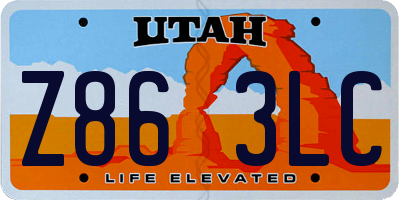 UT license plate Z863LC