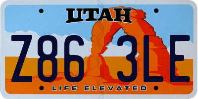 UT license plate Z863LE