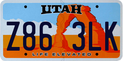 UT license plate Z863LK