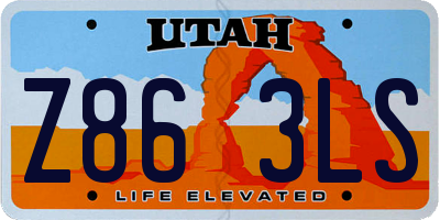 UT license plate Z863LS