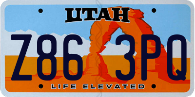 UT license plate Z863PQ