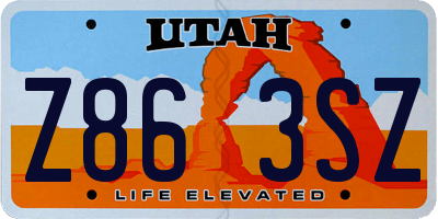 UT license plate Z863SZ