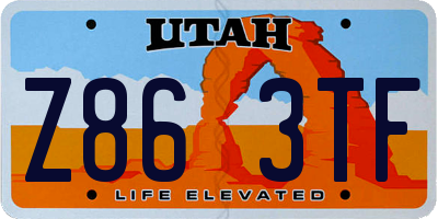 UT license plate Z863TF