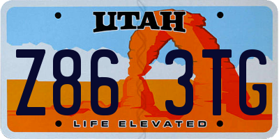 UT license plate Z863TG
