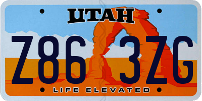 UT license plate Z863ZG