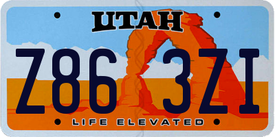 UT license plate Z863ZI
