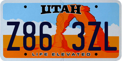 UT license plate Z863ZL
