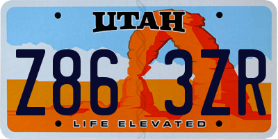 UT license plate Z863ZR