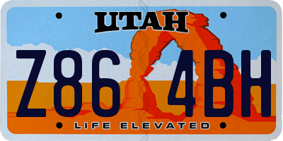 UT license plate Z864BH
