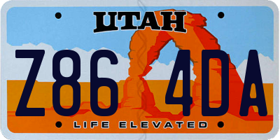 UT license plate Z864DA