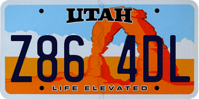 UT license plate Z864DL