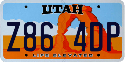 UT license plate Z864DP