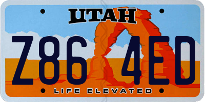 UT license plate Z864ED
