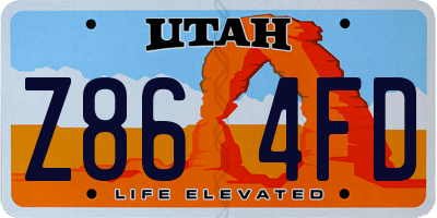 UT license plate Z864FD