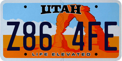 UT license plate Z864FE