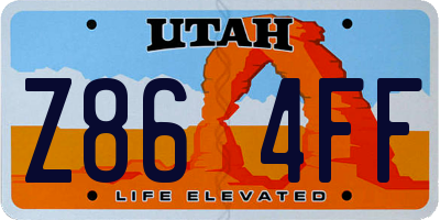 UT license plate Z864FF