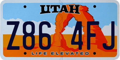 UT license plate Z864FJ
