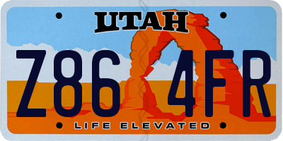 UT license plate Z864FR