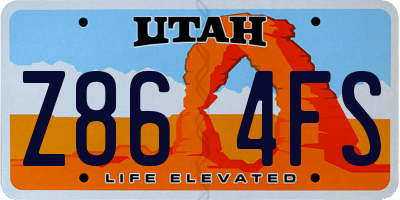UT license plate Z864FS