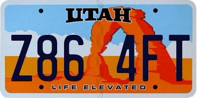UT license plate Z864FT