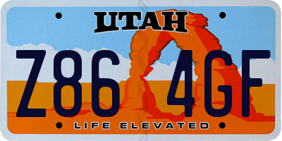 UT license plate Z864GF