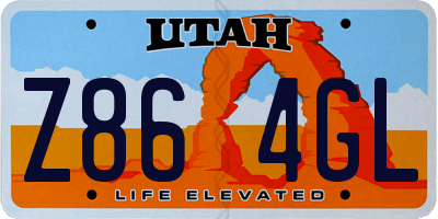 UT license plate Z864GL