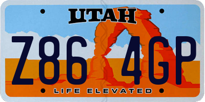 UT license plate Z864GP