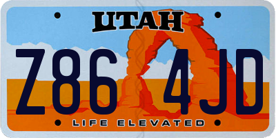 UT license plate Z864JD