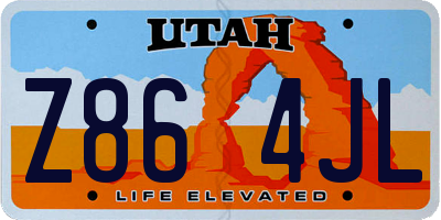 UT license plate Z864JL