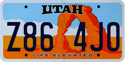 UT license plate Z864JO