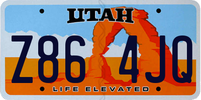 UT license plate Z864JQ