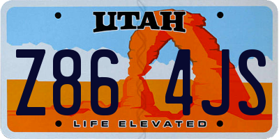 UT license plate Z864JS