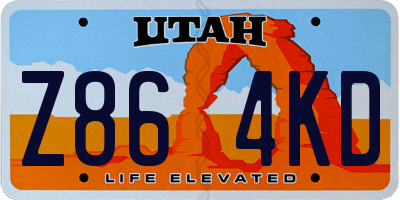 UT license plate Z864KD