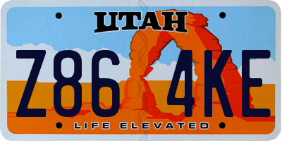 UT license plate Z864KE