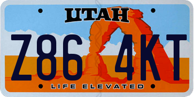 UT license plate Z864KT
