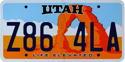 UT license plate Z864LA