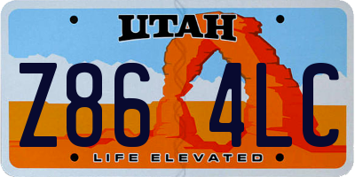 UT license plate Z864LC