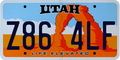 UT license plate Z864LF