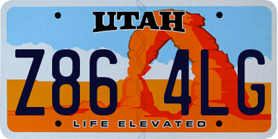 UT license plate Z864LG