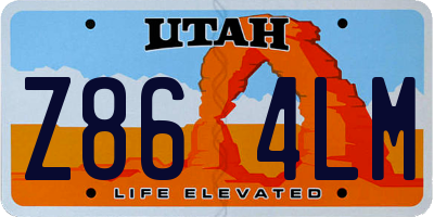 UT license plate Z864LM