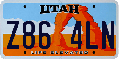 UT license plate Z864LN