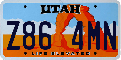 UT license plate Z864MN